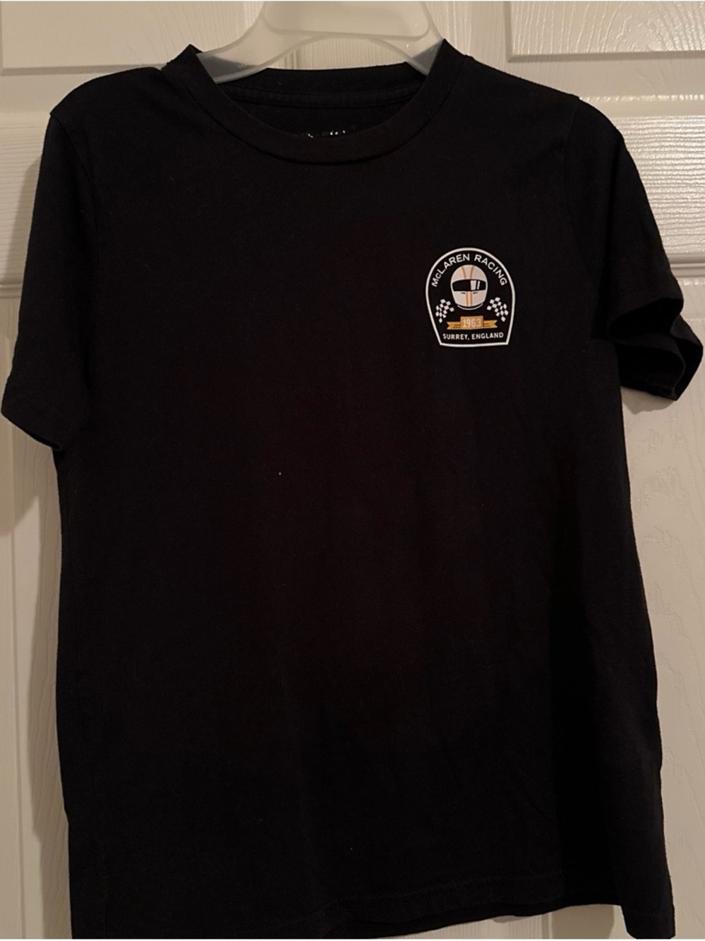 abercrombie kids Black Short Sleeve Tee with Racing Crest